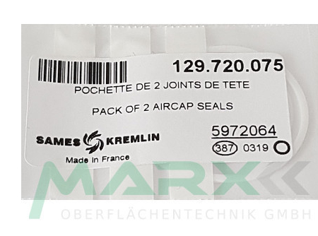 Sames Kremlin Luftkopf-Dichtungen VX24 KHVLP – Satz à 2 Stück für XCITE Pistolen