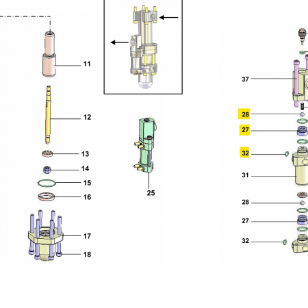 Sames A2 Reparatursatz Hydraulikteil 144.910.797 – Original Ersatzteil mit Dichtungssatz für Hydraulikteile