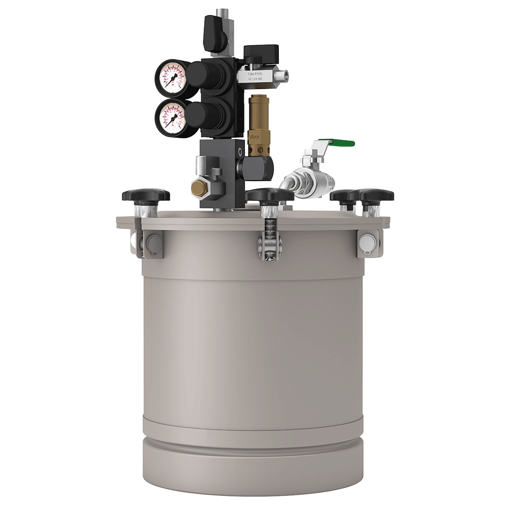 SATA Materialdruckbehälter 10, Doppeldruckminderer, Inliner | 10 l
